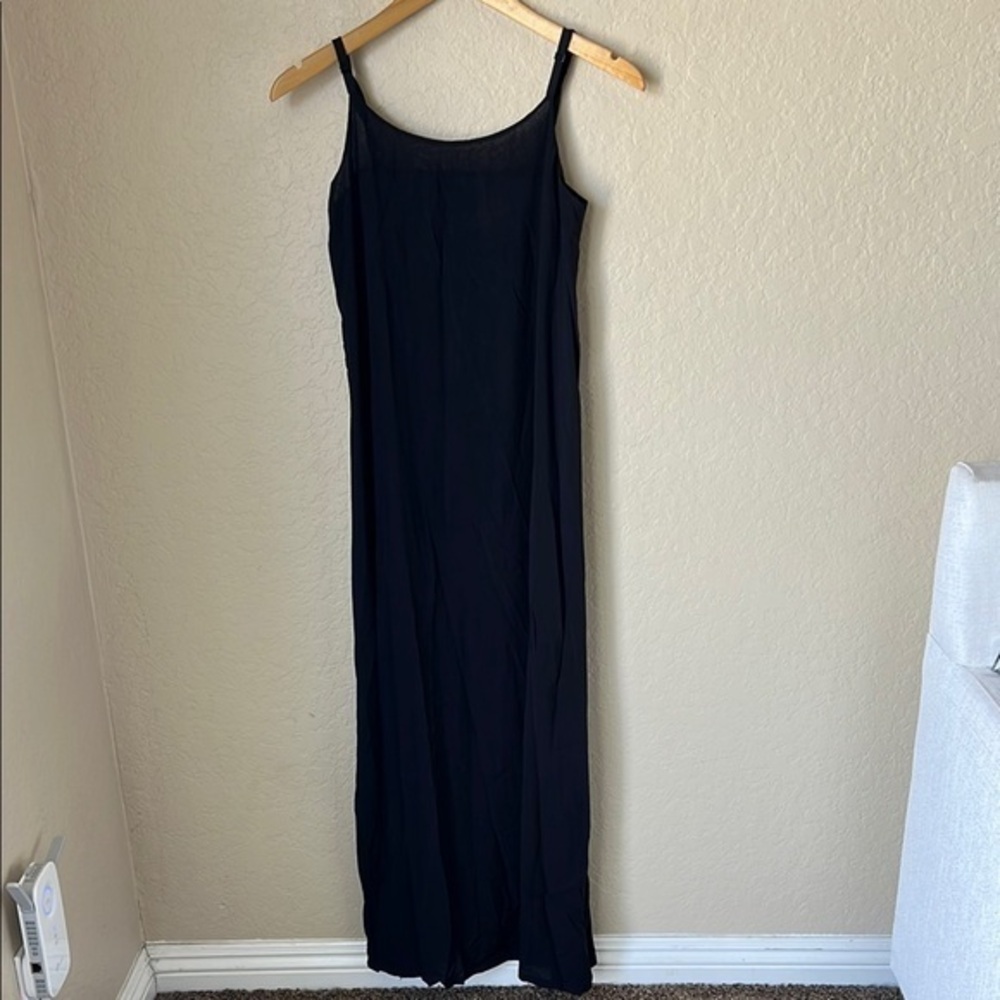 Adriano goldschmied black midi slip dress